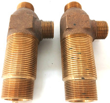 CHICAGO FAUCET BRASS VALVE BODY 785 NOS 2 SMALL VALVES 1/2"-14 LOT OF 2