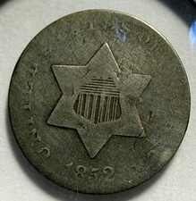 1852 Silver Three Cent Piece 3c - (31-30)