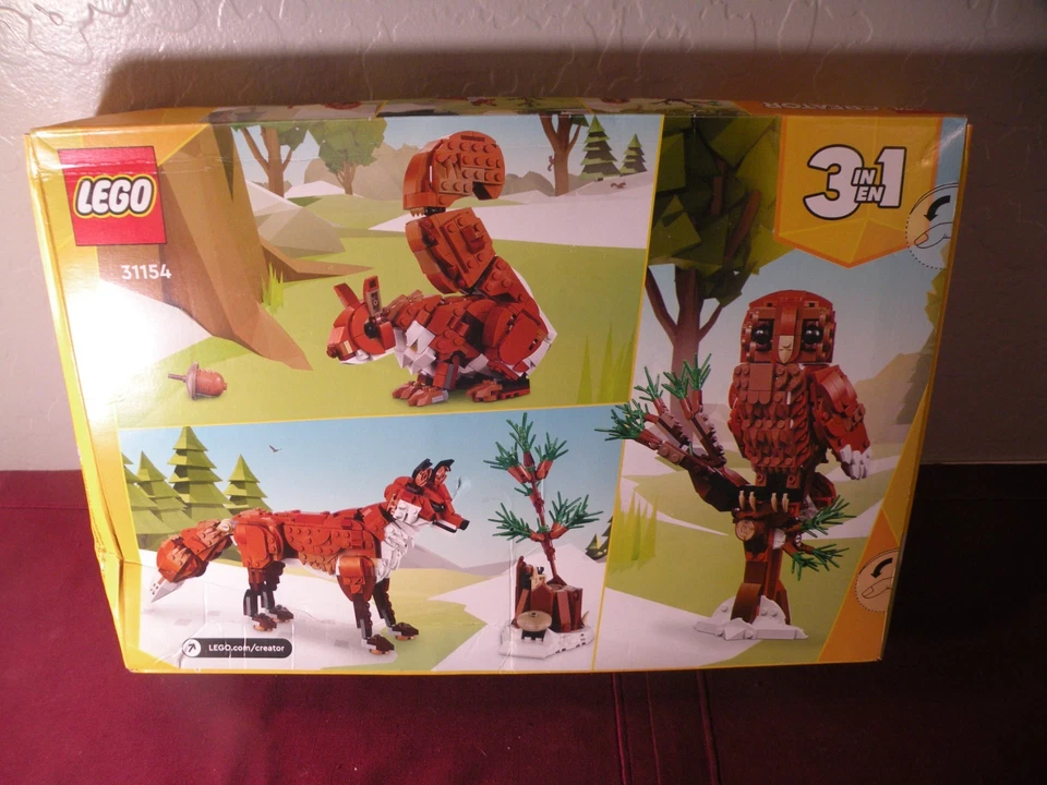 LEGO 31154 Creator 3 in 1 Forest Animals Red Fox Owl Squirrel SEALED Damaged Box - Image 2 of 4