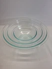 pyrex set of 3 mixing bowls 322, 325,326 clear glass nesting bowls made in USA
