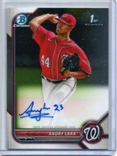 Andry Lara 2022 Bowman Chrome Green Autograph Rookie