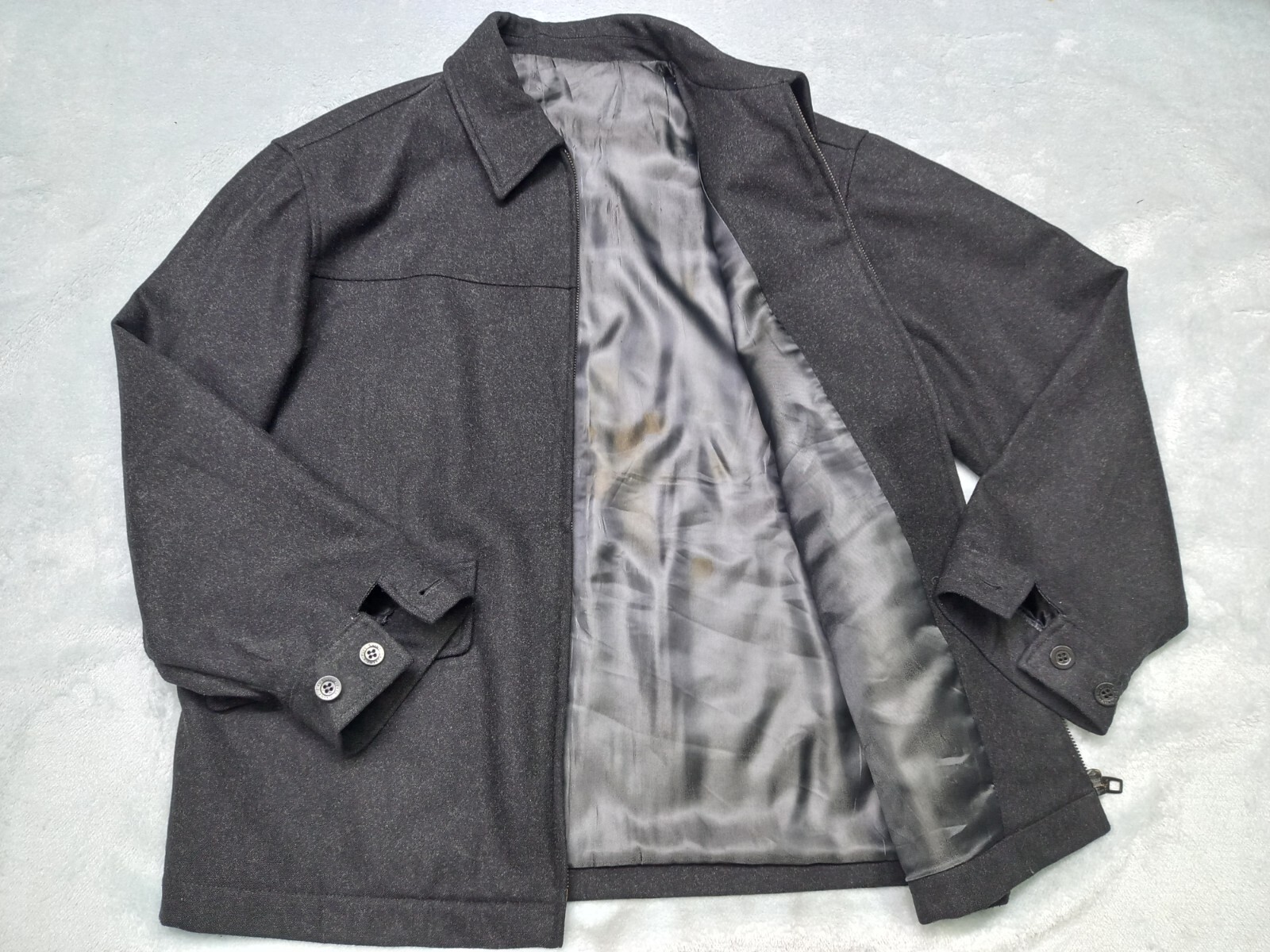 Cappotto giacca bomber invernale lana uomo nero Yves Saint Laurent YSL vintage taglia L
