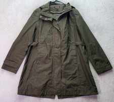 Kirkland Signature Waterproof Jacket Womens Size Xl Green Hooded Full Zipper Euc