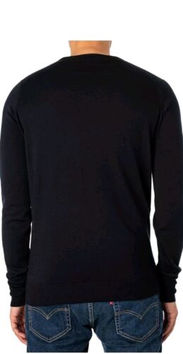 John Smedley Men’s Bobby Black Extra Fine Merino V-neck Sweater Size M - Picture 3 of 12
