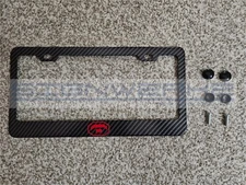 Toyota Truck Logo Red CF Printed Pattern Black Aluminum License Plate Frame