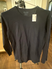 Childrens Place Long Sleeve Shirt Black New with Tags XL size 14