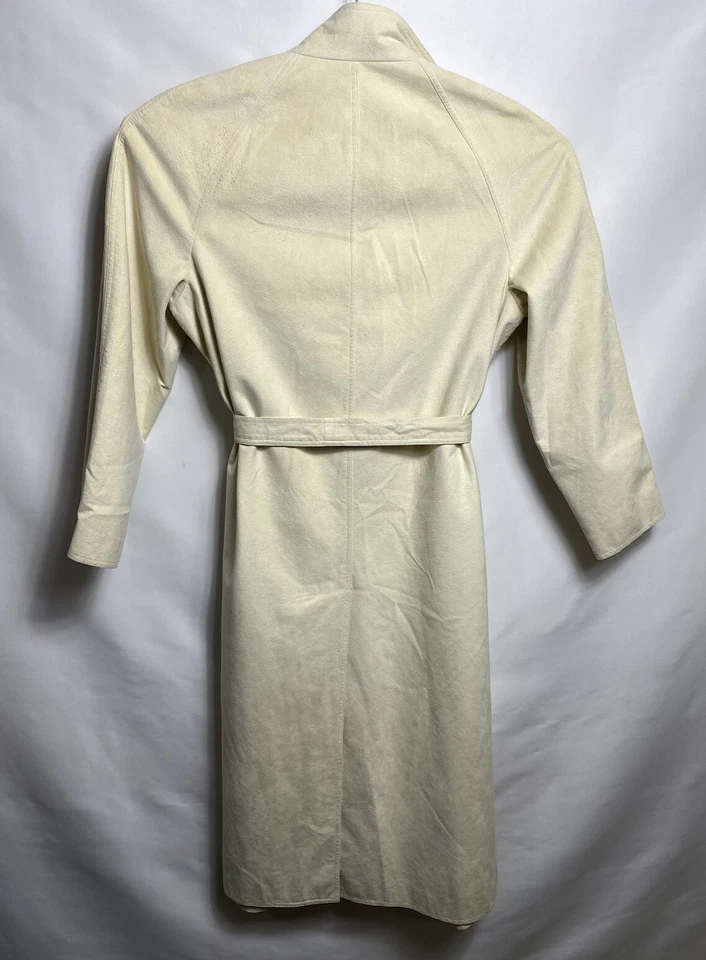 Gabardina vintage de cinturón de gamuza sintética marfil SAMUEL ROBERT TALLA 16 Foto 2 de 4