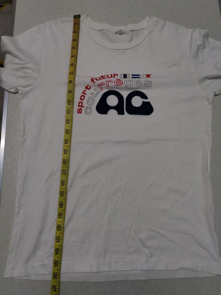 Courreges sport futur 〜1990s T-Shirt Tee VINTAGE COURREGES SPORT FUTUR PARIS BIG LOGO SPELL OUT T