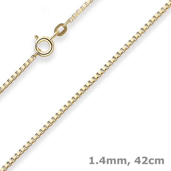 1,4Mm Veneziakette Goldkette Collier Halskette Aus 333 Gold Gelbgold 42Cm-image