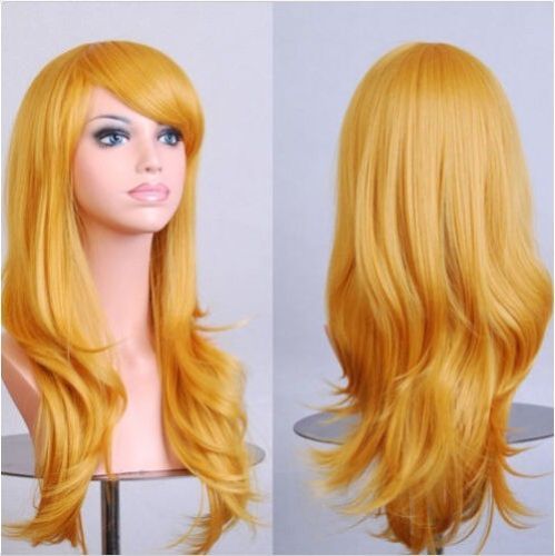 70 cm lang lockig Mode Cosplay Kostüm Party Haar Anime Perücken Vollhaar gewellte Perücke - Bild 3 von 8