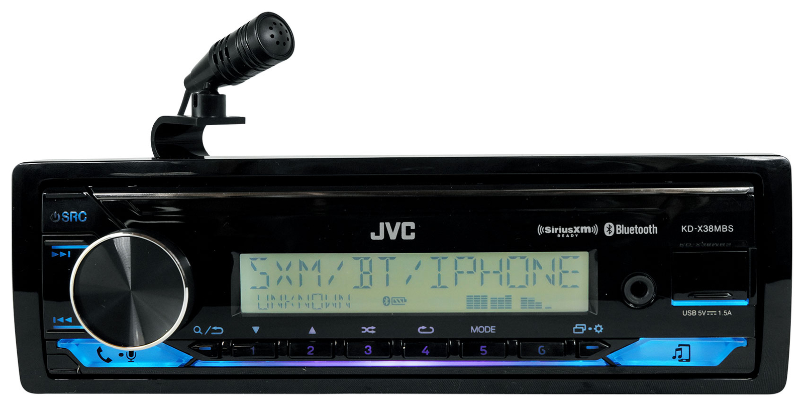 Морской стереоприемник JVC KD-X38MBS 1-Din с Bluetooth 2 65-дюймовыми динамиками Tower