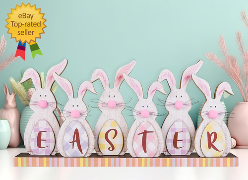 SAILINGSTORY Easter Bunny Decor Happy Easter Sign Spring Home Decor