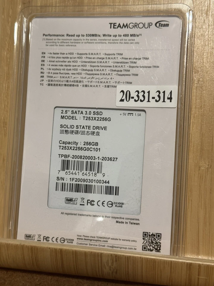 TEAMGROUP 2.5" SATA 3.0 SSD T253X2256G 256GB Solid State Drive - Image 2 of 2