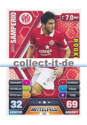 Match Attax Extra 14/15 - 522 - Jairo SAMPERIO- Rookie