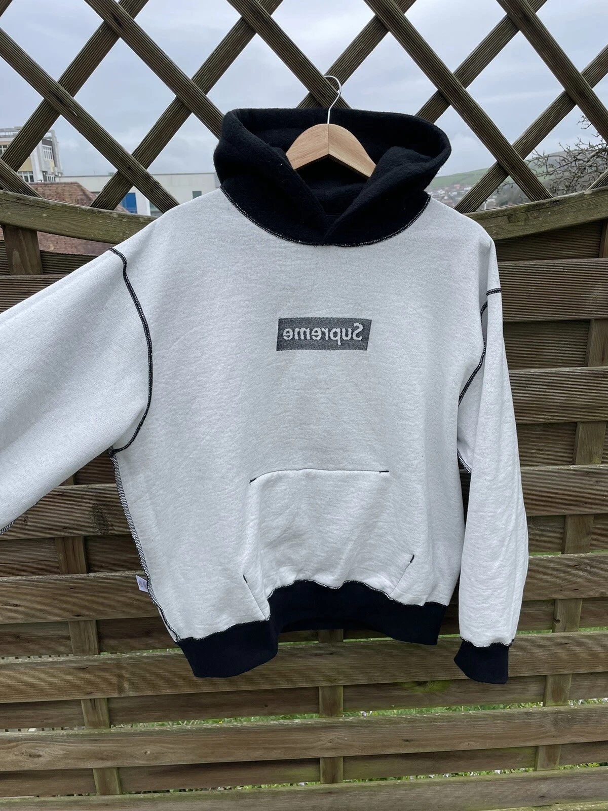Supreme Inside Out Box Felpa con Cappuccio Logo Grigio Medium