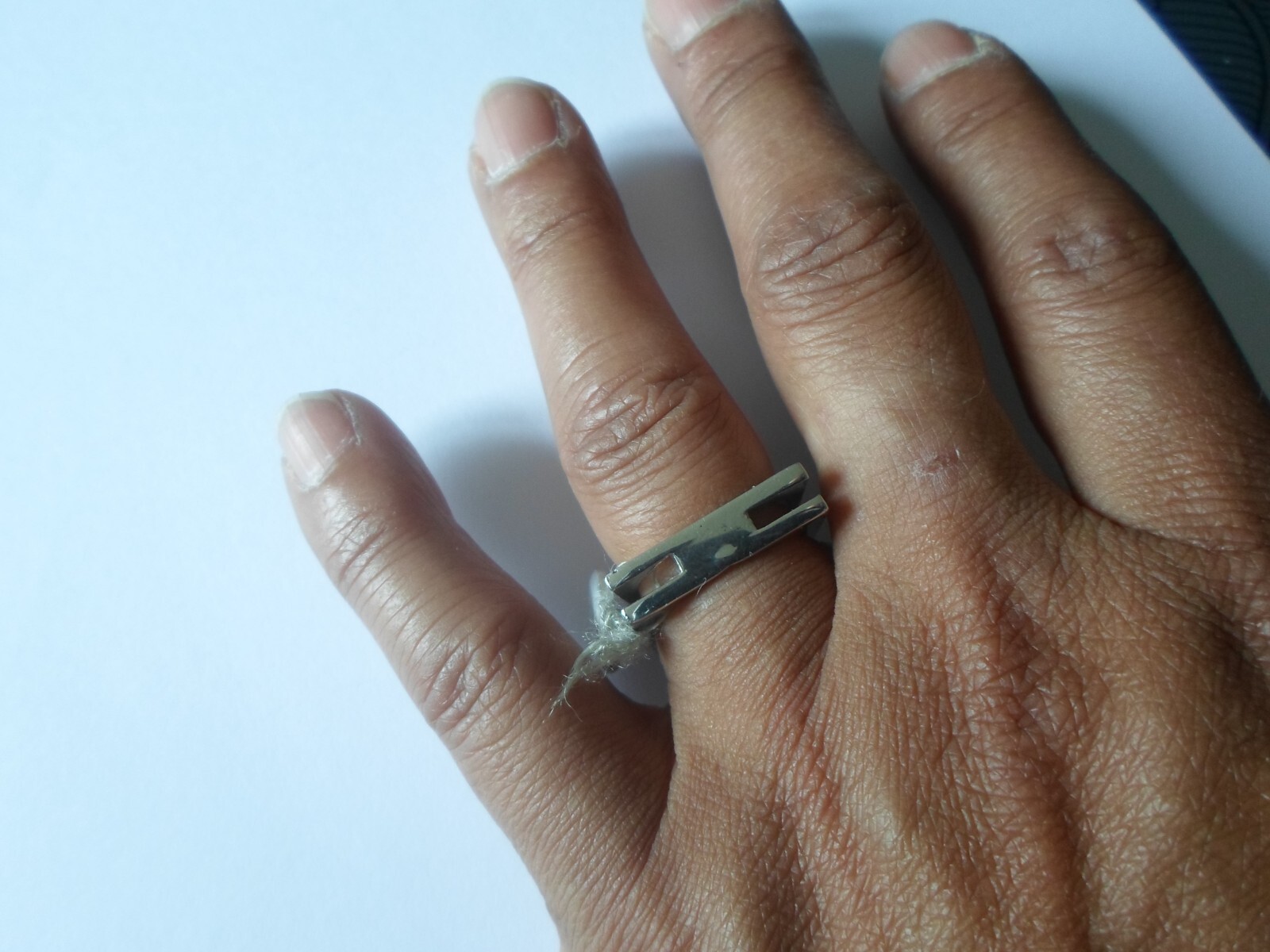 solid silver ring, design, openwork, square, size… - image 2