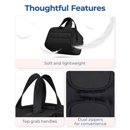 Travel Toiletry Bag Lightweight Large Wide-open Bag Puffy Cosmetic Makeup Bag - Picture 6 of 21