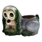 New ListingVintage Hull Pottery Dog Puppy Glazed Planter Sad Eyes lavender needs cleaning