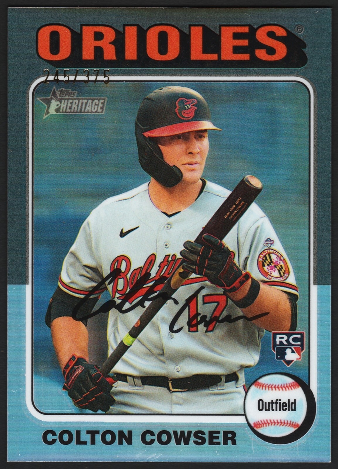 Colton Cowser 2024 Topps Heritage Chrome Silver Refractors /375 RC Rookie #388🔥