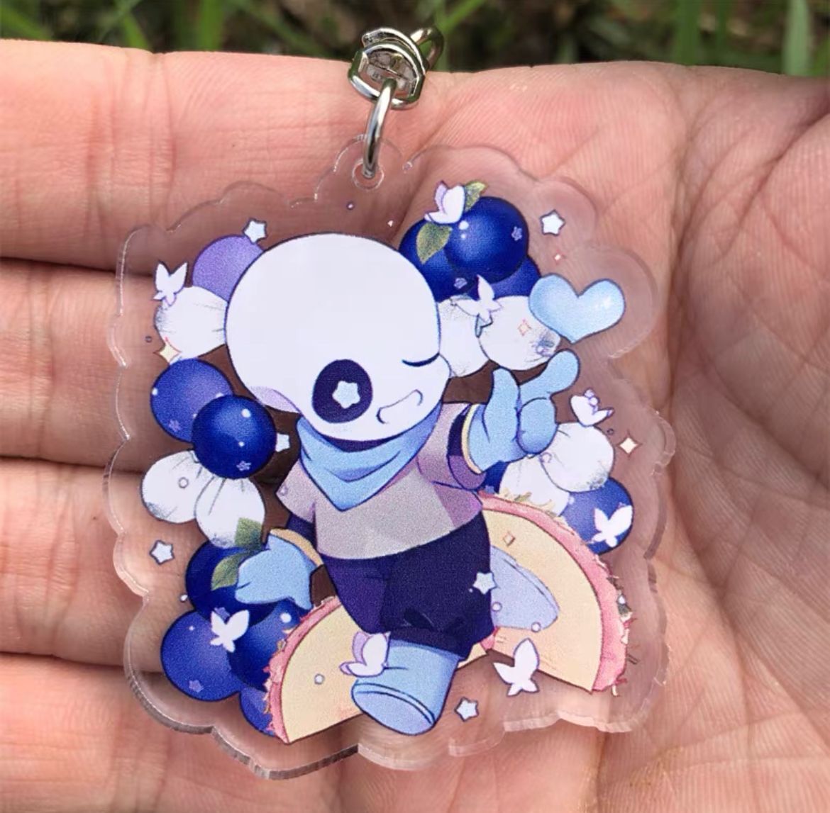 Anime Undertale Sans Papyrus Killer Horror Dust Fell Keychain Cosplay  Acrylic Key Chain Pendant Keyring Props