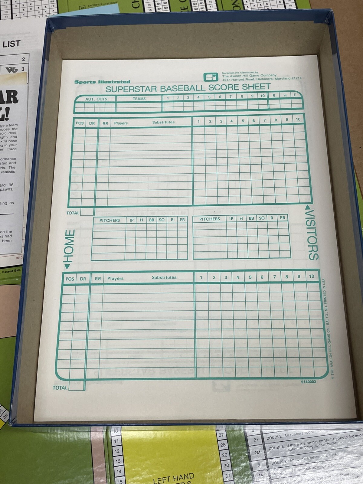 RARE Avalon Hill Sports Illustrated 1978 Superstar Baseball Board Game