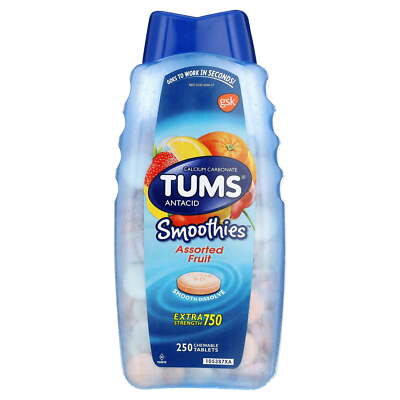 TUMS Antacid Extra Strength Smoothies 250 Tablets