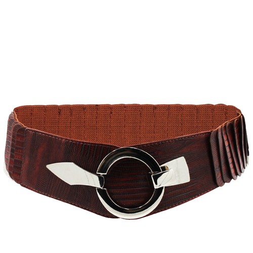 Cinturón elástico de mujer Glamexx24 cinturón de cintura ancho 6 cm cinturón de cadera anillo plateado - Imagen 7 de 21