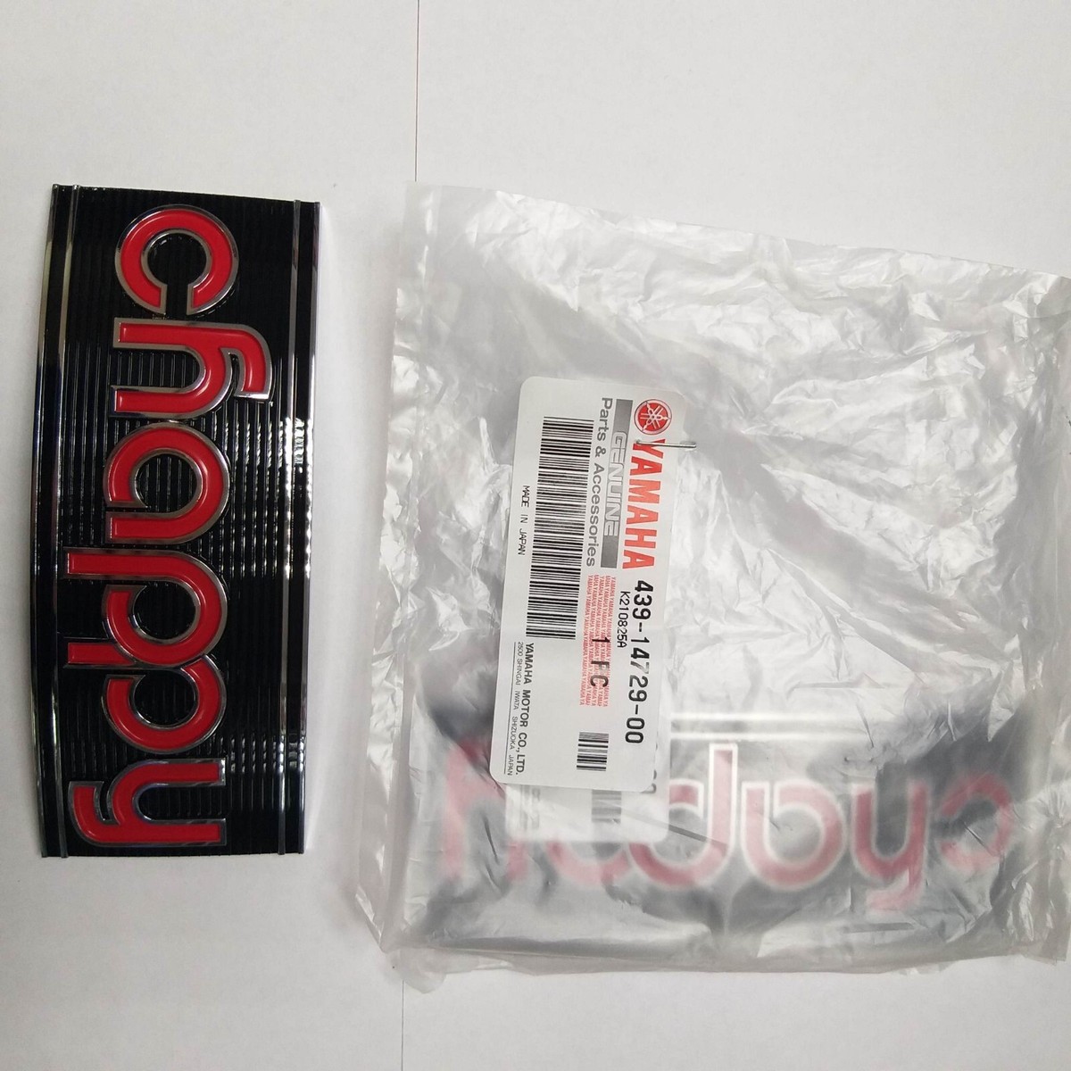 チャッピー Yamaha Chappy LB50 LB80 Side Cover Badge + Mounting Kit NOS
