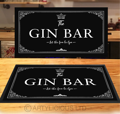 The Gin Bar runner Black & White Crown Laurel party counter mat bar mat