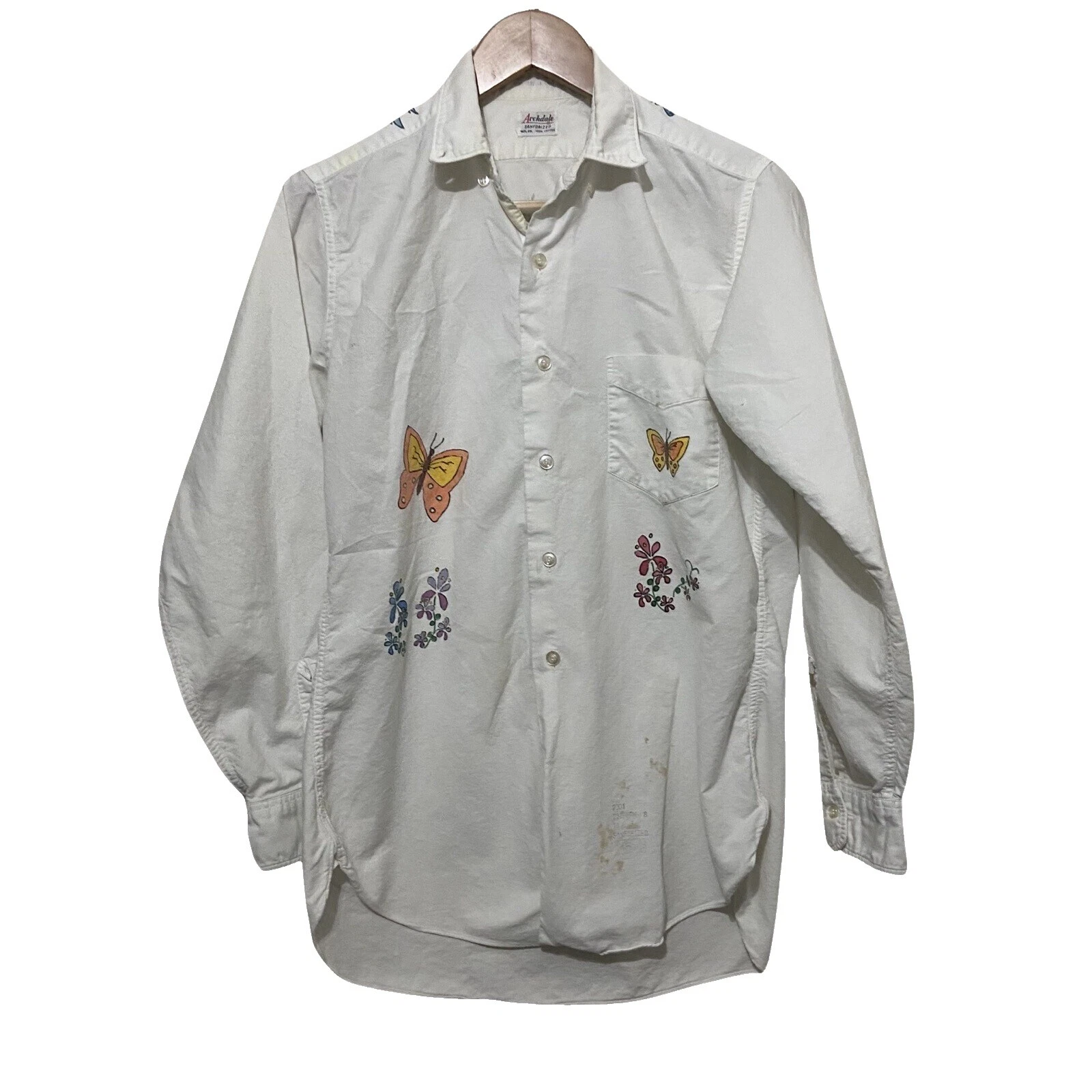 Hippy White Regular Size Vintage Casual Shirts for Men