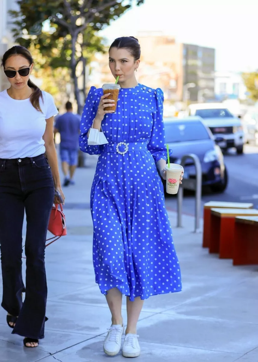 Pleated midi 2025 skirt celebrities
