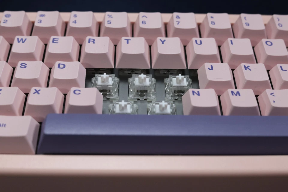 Thocky/Poppy Pink Custom GMK67 Keyboard | KTT Kang Linear | NK Blossom Keycaps - Image 3 of 4
