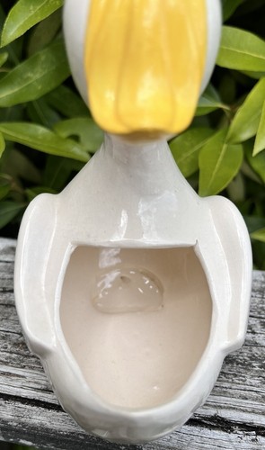 Vtg Anthropomorphic Bird Duck Condiment Dish Spoon Tail Kitschy RARE Cute Easter - Picture 10 of 12