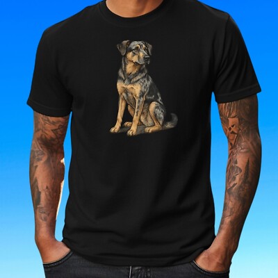 Mens Catahoula Shepherd Motif Cotton T-Shirt Size XS to 5XL