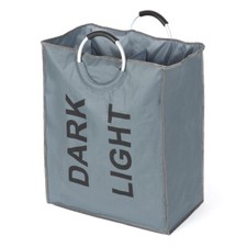 LIVIVO Lights and Darks Laundry Basket Grey Double Washing Hamper