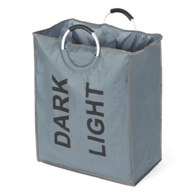 LIVIVO Lights and Darks Wäschekorb grau Doppelwaschkorb
