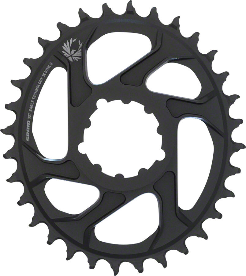 SRAM X-Sync 2 Eagle Chainring 32t SRAM с прямым креплением, овальный, 12-ступенчатый, алюминиевый, черный