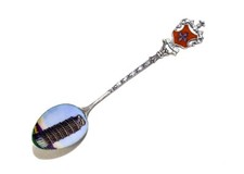 Antique 800 Silver & Enamel Tower of Pisa Souvenir Spoo.