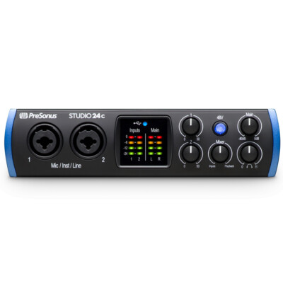 Presonus Studio 24c 2x2 Ultra-High-Def 192 kHz USB-C Audio Interface, New!