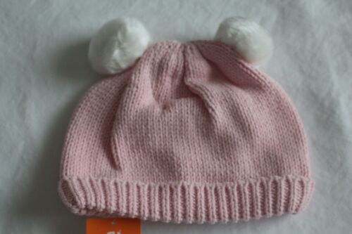 New Gymboree Girls Pink Knit Hat with Pom Pom Ears Size 2T 3T 2 3 - Picture 1 of 4