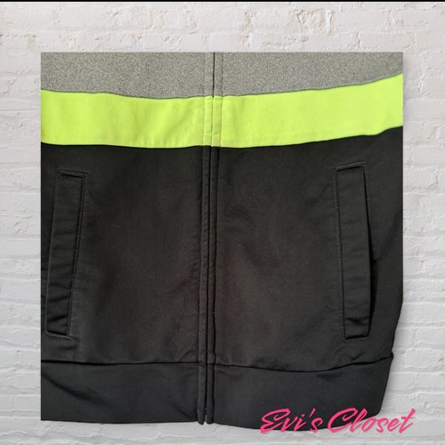 Adidas Full Zip Color Block Stripe Track Jacket Black Green Grey Youth Sz 8 - Picture 6 of 8