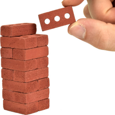 Mini Red Bricks Made Real of Cement - Premium Quality, 1/6 Scale, Made In USA