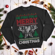 Funny Ugly Mens and Womens Fish Christmas Jumper Sweatshirts #MC