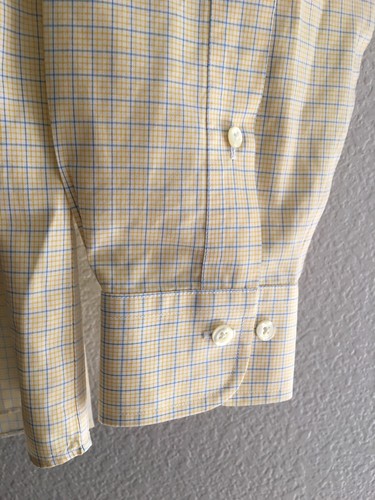 Brooks Brothers Mens Button Down Shirt Size 15 4/5 Original Polo Yellow Plaid - Picture 4 of 5