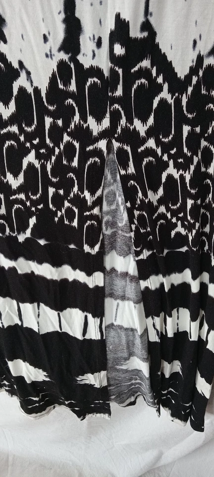 KAREN KANE Mujer Falda Grande Maxi Tejida Negro Blanco Cómoda Verano Informal Foto 4 de 4