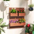 Wall Mounted Wooden Garden Planters With Trellis And 3 Boxes Patio Outdoor