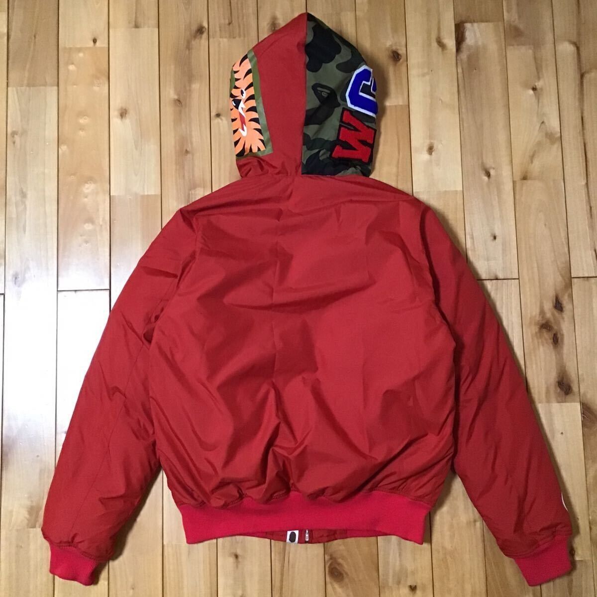 shark hoodie Down jacket red BAPE camo A Bathing Ape Size S