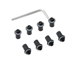 8X Universal Windscreen Screws Kits M5 5mm Bolts Rubber Well Nuts Washers Black