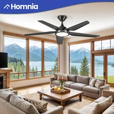 54" Modern Ceiling Fan w/ Lights Remote Control Quiet Reversible 6 Speeds Motor