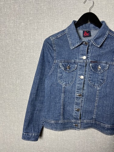 Vintage Dolce & Gabbana Denim Jean Jacket Rhinestones Logo D&G Women’s Size L - Picture 2 of 17